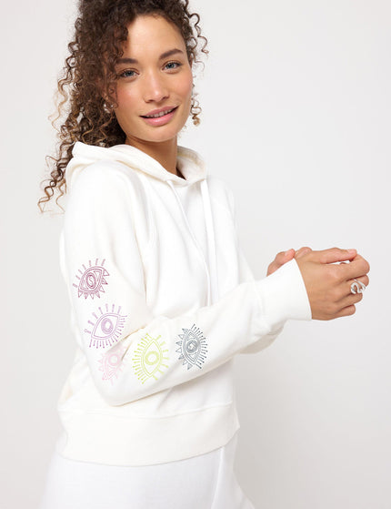 Spiritual Gangster All Eyes Harper Crop Hoodie - Whiteimage3- The Sports Edit