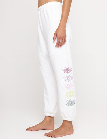 Spiritual Gangster All Eyes Luna Sweatpant - Whiteimage2- The Sports Edit