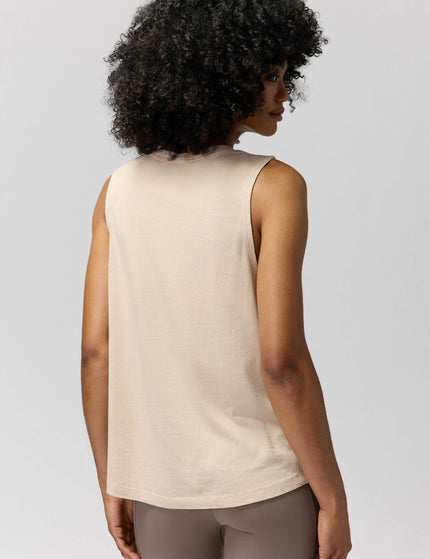 Spiritual Gangster Exhale Jade Muscle Tank - Sandstoneimage2- The Sports Edit