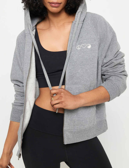 Spiritual Gangster Inhale Exhale Everyday Zip Hoodie - Heather Greyimage3- The Sports Edit