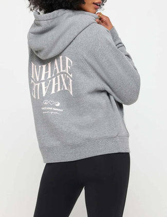 Inhale Exhale Everyday Zip Hoodie - Heather Grey