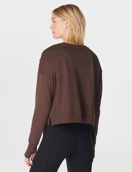 Sweaty Betty After Class Crop Sweatshirt - Cacao Brownimage2- The Sports Edit