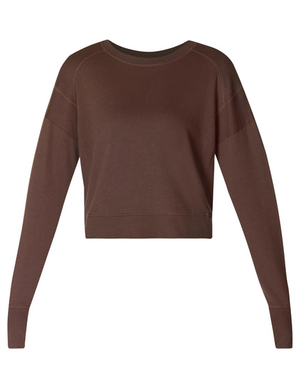 Sweaty Betty After Class Crop Sweatshirt - Cacao Brownimage6- The Sports Edit