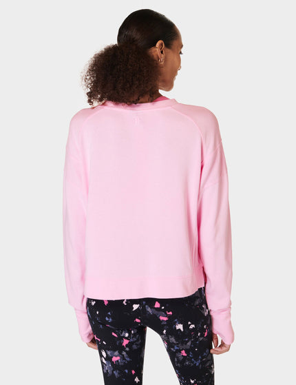 Sweaty Betty After Class Crop Sweatshirt - Chalk Pinkimage2- The Sports Edit