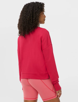 After Class Crop Sweatshirt - Crimson Red