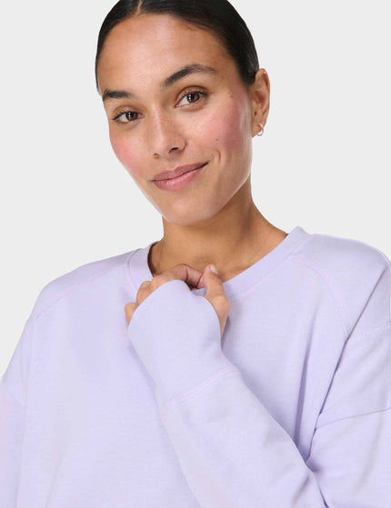 Sweaty Betty After Class Crop Sweatshirt - Heather Purpleimage3- The Sports Edit