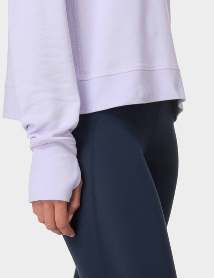 Sweaty Betty After Class Crop Sweatshirt - Heather Purpleimage4- The Sports Edit