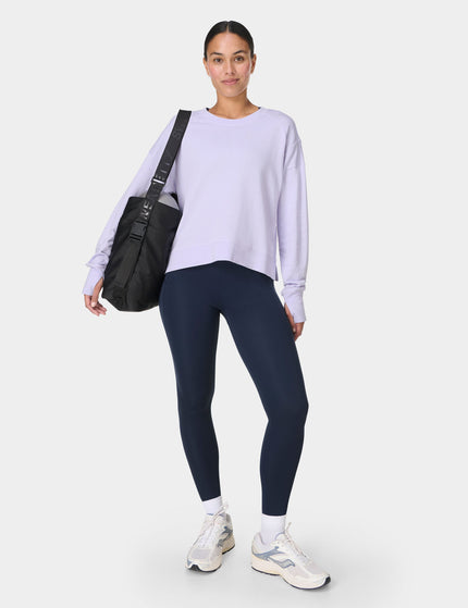 Sweaty Betty After Class Crop Sweatshirt - Heather Purpleimage5- The Sports Edit