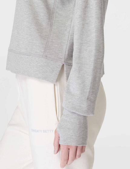 Sweaty Betty After Class Crop Sweatshirt - Light Grey Marlimage4- The Sports Edit