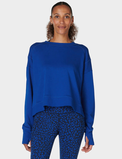 Sweaty Betty After Class Crop Sweatshirt - Lightning Blueimage1- The Sports Edit