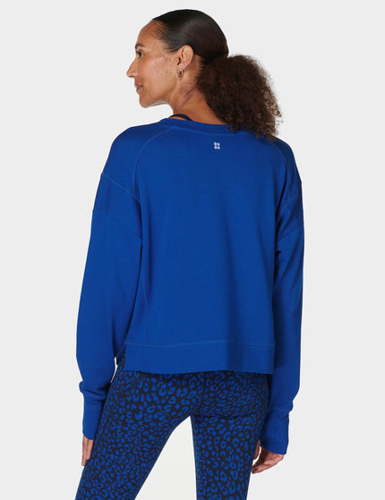 Sweaty Betty After Class Crop Sweatshirt - Lightning Blueimage2- The Sports Edit