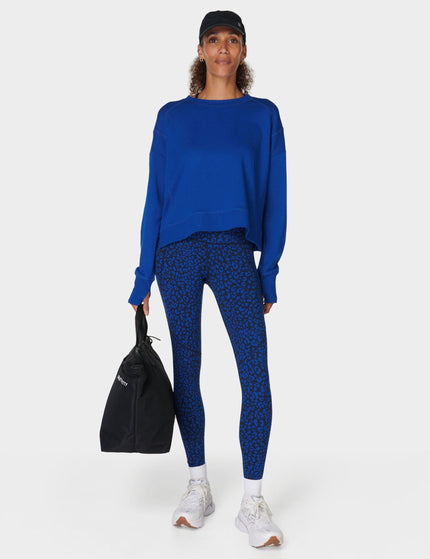 Sweaty Betty After Class Crop Sweatshirt - Lightning Blueimage6- The Sports Edit