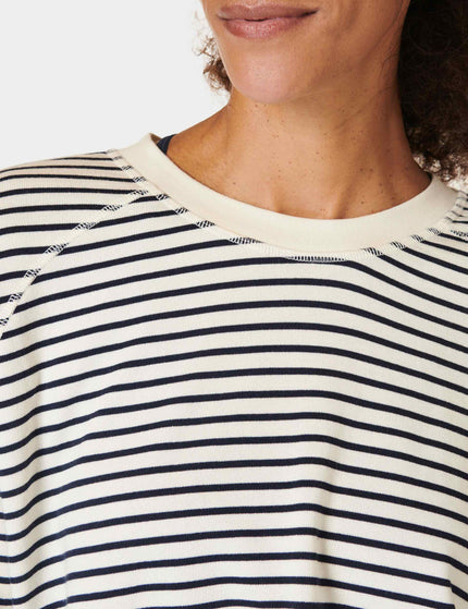 Sweaty Betty After Class Crop Sweatshirt - Lily White Stripeimage3- The Sports Edit