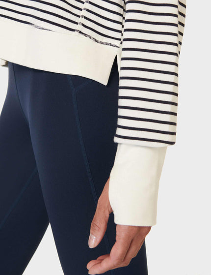 Sweaty Betty After Class Crop Sweatshirt - Lily White Stripeimage5- The Sports Edit