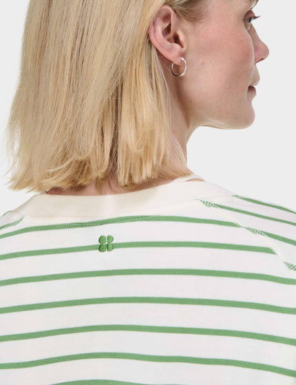 Sweaty Betty After Class Crop Sweatshirt - Lilywhite Green Stripeimage3- The Sports Edit