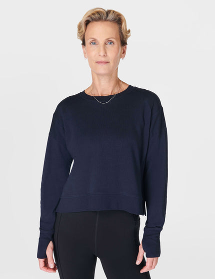 Sweaty Betty After Class Crop Sweatshirt - Navy Blueimage1- The Sports Edit