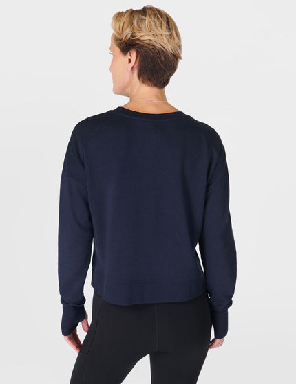 Sweaty Betty After Class Crop Sweatshirt - Navy Blueimage2- The Sports Edit