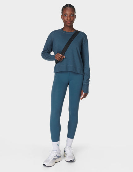 Sweaty Betty After Class Crop Sweatshirt - Subdued Blueimage5- The Sports Edit