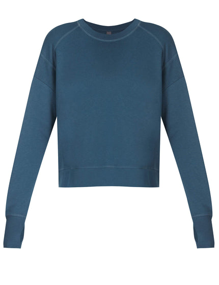 Sweaty Betty After Class Crop Sweatshirt - Subdued Blueimage6- The Sports Edit