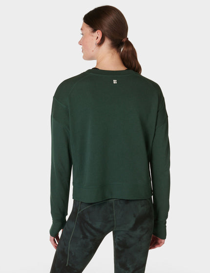 Sweaty Betty After Class Crop Sweatshirt - Trek Greenimage2- The Sports Edit