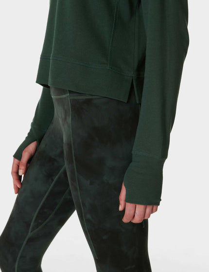 Sweaty Betty After Class Crop Sweatshirt - Trek Greenimage4- The Sports Edit