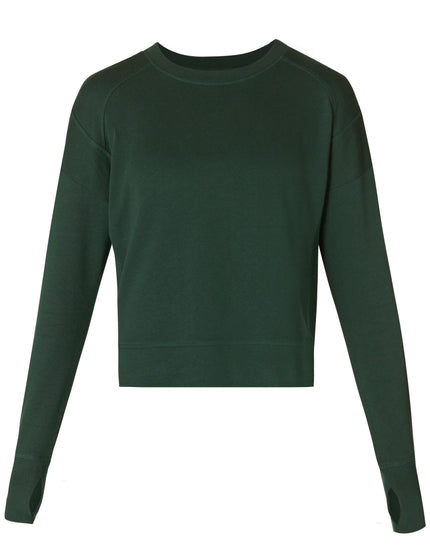 Sweaty Betty After Class Crop Sweatshirt - Trek Greenimage6- The Sports Edit