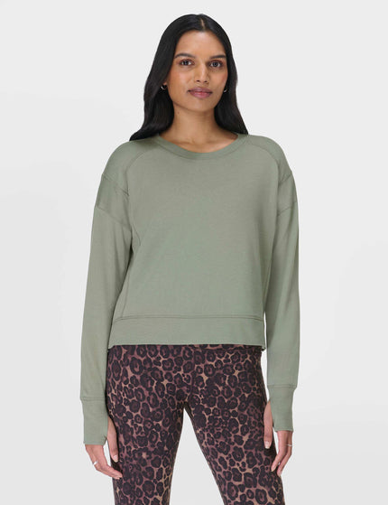 Sweaty Betty After Class Crop Sweatshirt - Willow Greenimages1- The Sports Edit