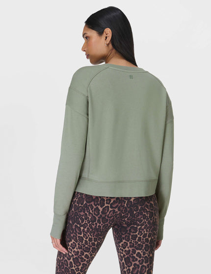 Sweaty Betty After Class Crop Sweatshirt - Willow Greenimages2- The Sports Edit