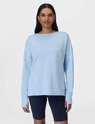 Sweaty Betty After Class Cross Back Sweatshirt - Breeze Blueimage2- The Sports Edit