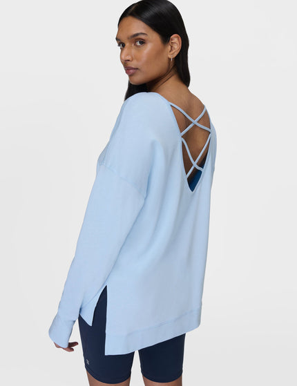 Sweaty Betty After Class Cross Back Sweatshirt - Breeze Blueimage1- The Sports Edit