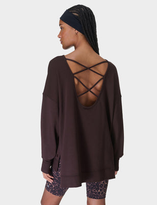 After Class Cross Back Sweatshirt - Sable Brown