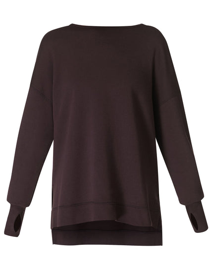 Sweaty Betty After Class Cross Back Sweatshirt - Sable Brownimage6- The Sports Edit