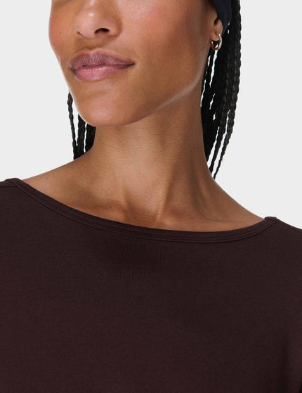 Sweaty Betty After Class Cross Back Sweatshirt - Sable Brownimage4- The Sports Edit