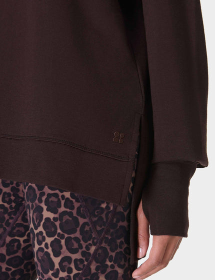 Sweaty Betty After Class Cross Back Sweatshirt - Sable Brownimage5- The Sports Edit