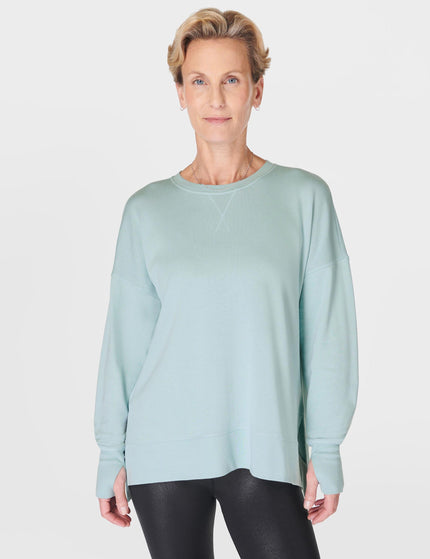 Sweaty Betty After Class Longline Sweatshirt - Muted Teal Blueimage1- The Sports Edit