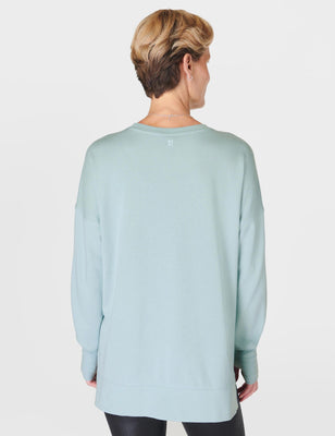 After Class Longline Sweatshirt - Muted Teal Blue