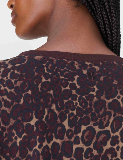 Sweaty Betty After Class Longline Sweatshirt - Brown Wild Leopard Printimages3- The Sports Edit