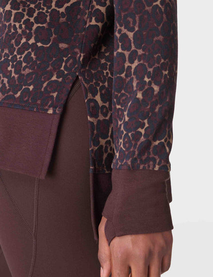 Sweaty Betty After Class Longline Sweatshirt - Brown Wild Leopard Printimages4- The Sports Edit