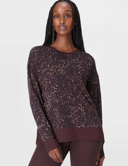 Sweaty Betty After Class Longline Sweatshirt - Brown Wild Leopard Printimages5- The Sports Edit