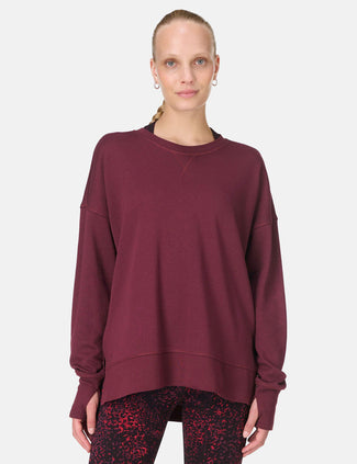 After Class Longline Sweatshirt - Garnet Red
