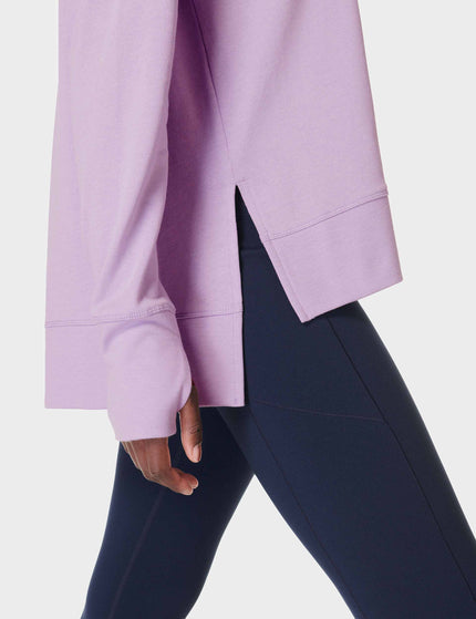 Sweaty Betty After Class Longline Sweatshirt - Prism Purpleimage4- The Sports Edit