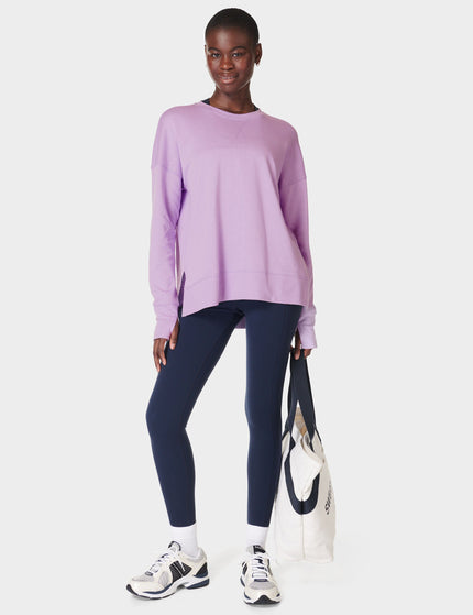 Sweaty Betty After Class Longline Sweatshirt - Prism Purpleimage5- The Sports Edit