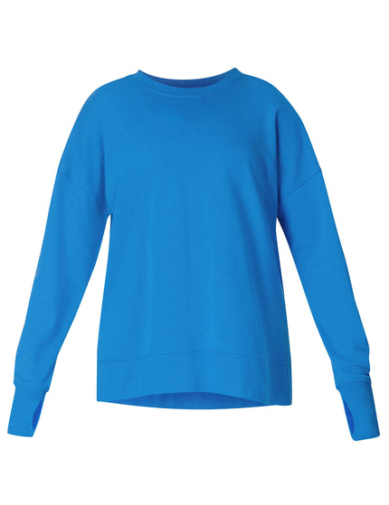 Sweaty Betty After Class Longline Sweatshirt - Tidal Blueimage7- The Sports Edit