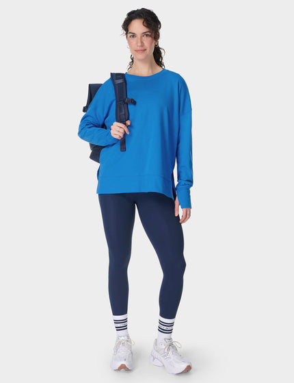 Sweaty Betty After Class Longline Sweatshirt - Tidal Blueimage6- The Sports Edit