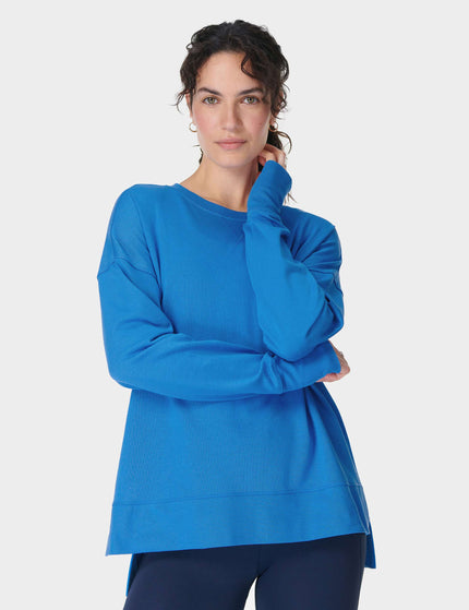 Sweaty Betty After Class Longline Sweatshirt - Tidal Blueimage5- The Sports Edit