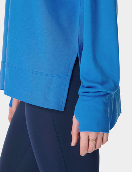 Sweaty Betty After Class Longline Sweatshirt - Tidal Blueimage3- The Sports Edit