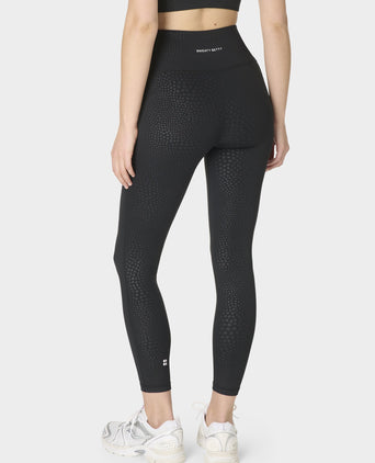 All Day 7/8 Leggings - Black Reptile Emboss Print