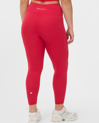 All Day 7/8 Wrap Waist Leggings - Crimson Red