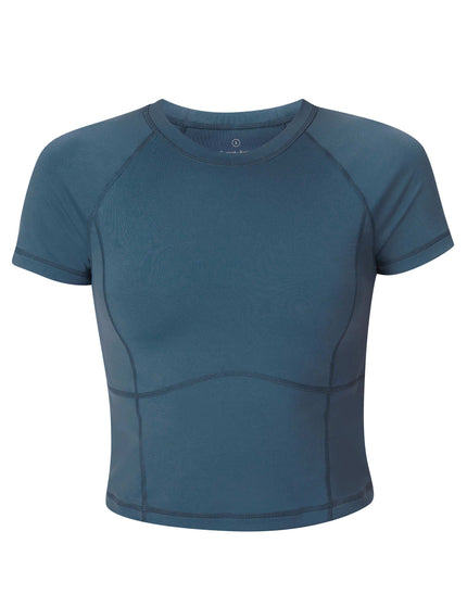 Sweaty Betty All Day Cropped T-Shirt - Subdued Blueimage6- The Sports Edit