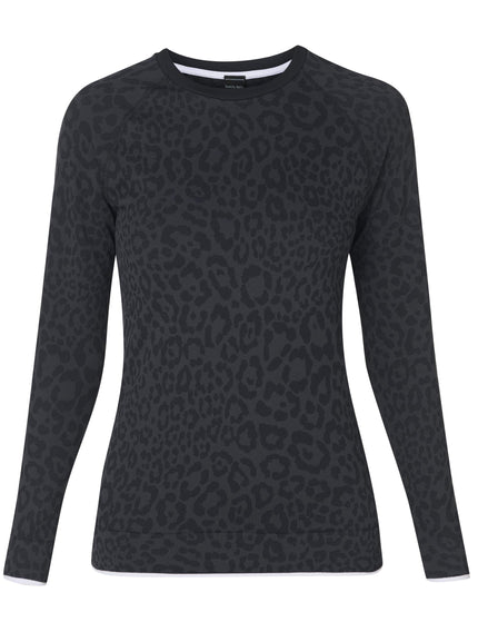 Sweaty Betty Animal Crew Neck Base Layer Top - Grey Leo Jacquardimages8- The Sports Edit